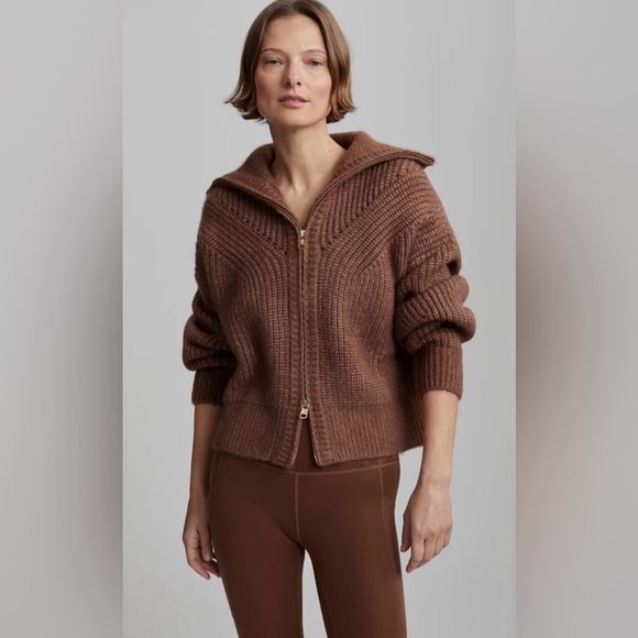 Varley Jackets & Blazers - Varley Putney Knit Jacket True Knit Blend Cocoa Brown Medium